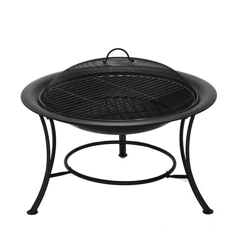 Outdoor Table Top Fire Pit Set Deep Bonfire Wood Burning Fire Pit Mild Steel Round Fire Pit For Wood Burning