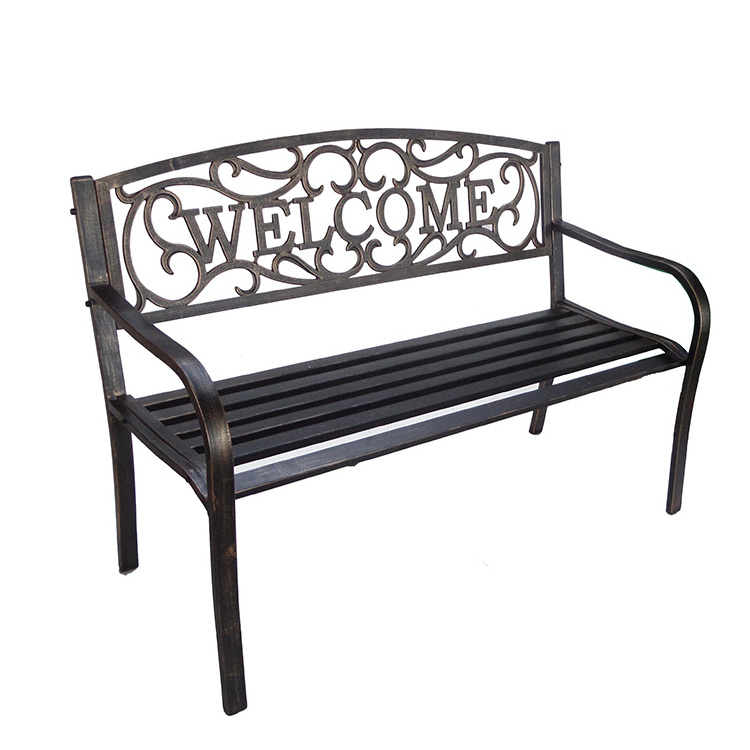 Hot sale cast iron welcome bench for garden