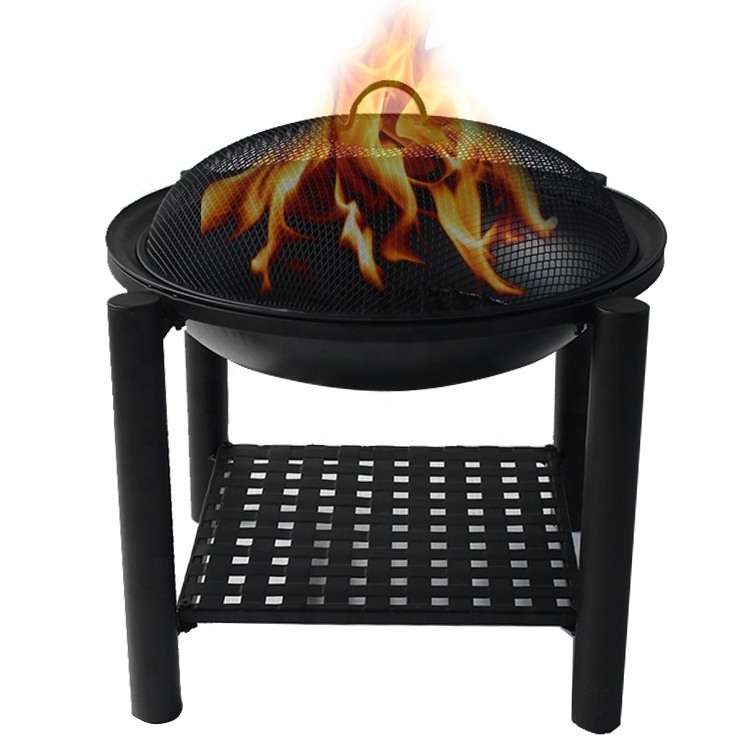 Popular promotion stand fire pit with log store