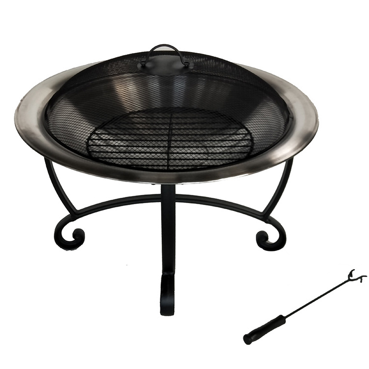 Kingjoy hot sale Luxury 29inch stainless steel fire pit for wood burning