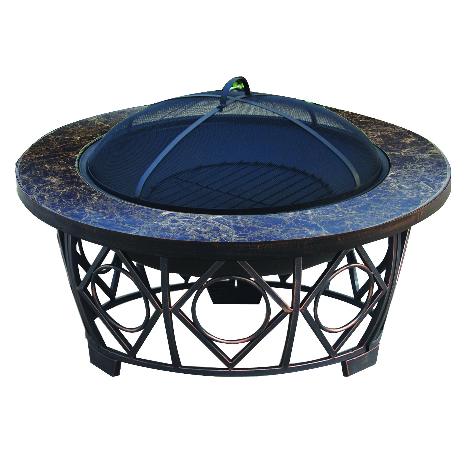 Kingjoy  multi functional 30'' mosaic steel table fire pits for outdoor use