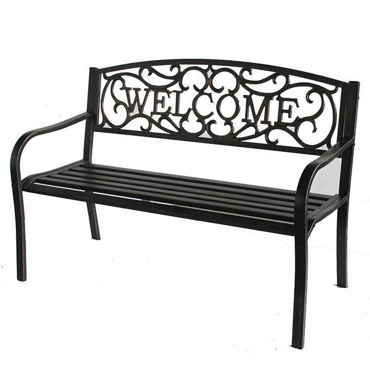 Hot sale cast iron welcome bench for garden