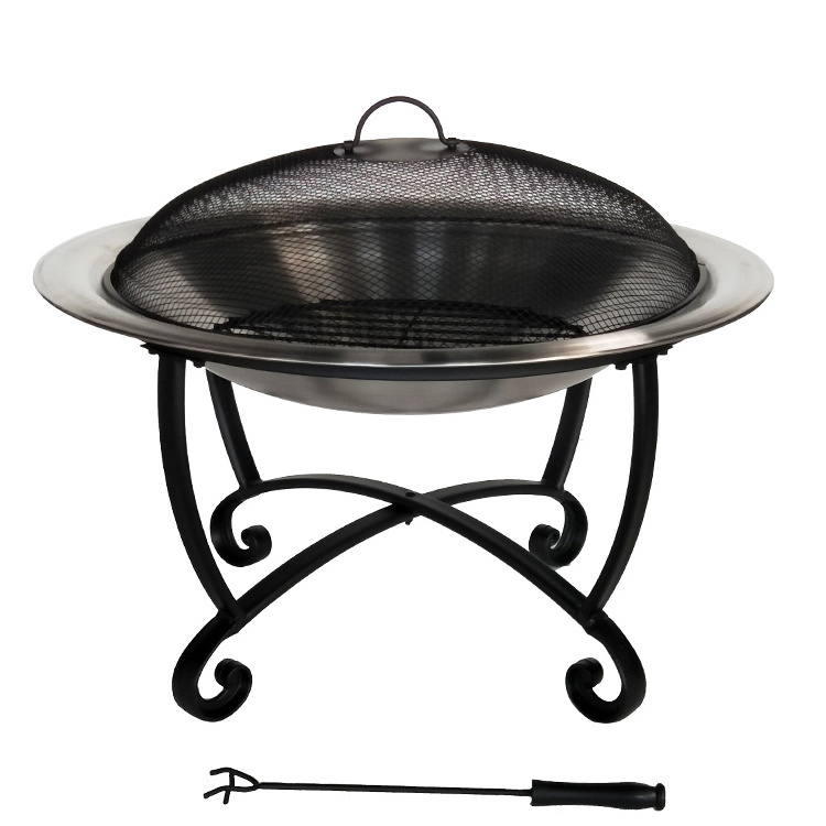 Kingjoy hot sale Luxury 29inch stainless steel fire pit for wood burning