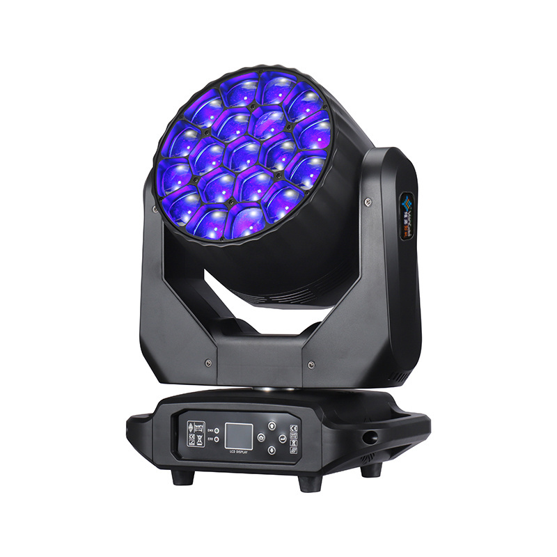 Most popular DJ concert stage beam lighting 19*40W RGBW 4IN1 Bee Eye LED Moving Head  Light