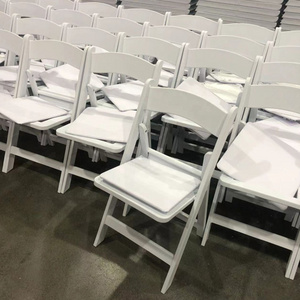 Wholesale Stackable Garden Wedding Event Padded Plastic White Resin Folding Chair hotel chairs