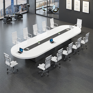 HYZ9 12 Feet Modern Round Meeting Room Office Desk Big Conference Table and Chairs 16 peoplePanel conference table