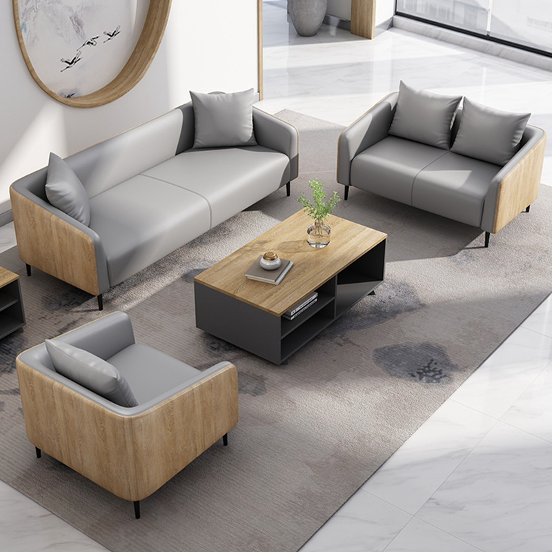 BSF27 Modern Style Leather Sofa Office Sectional Couch Office Public Seating 1+1+3 + Seat Modern Office Sofa Set Furniture 1pcs