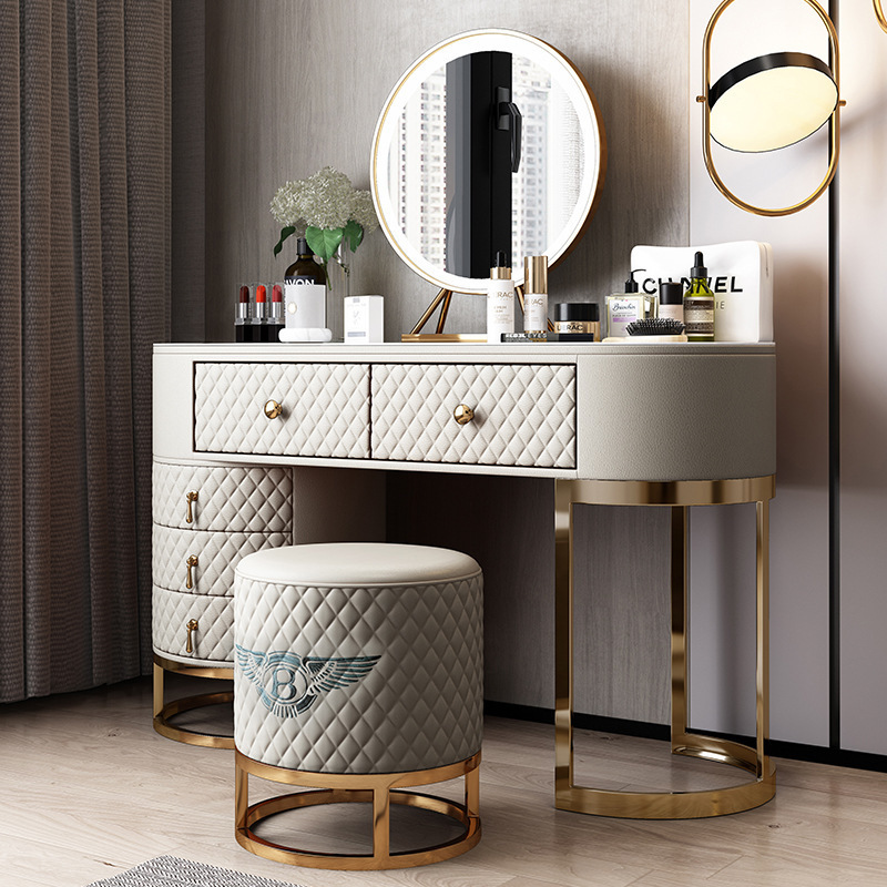 SZT05 Factory price luxury bedroom furniture crush diamond make up vanity table mirrored dressing table vanity desk