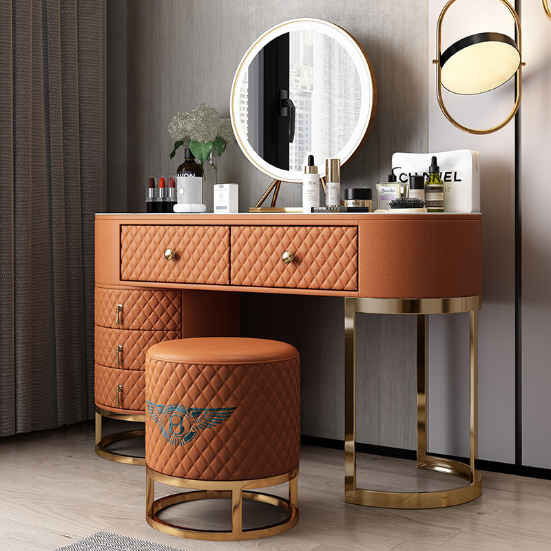 SZT05 Factory price luxury bedroom furniture crush diamond make up vanity table mirrored dressing table vanity desk