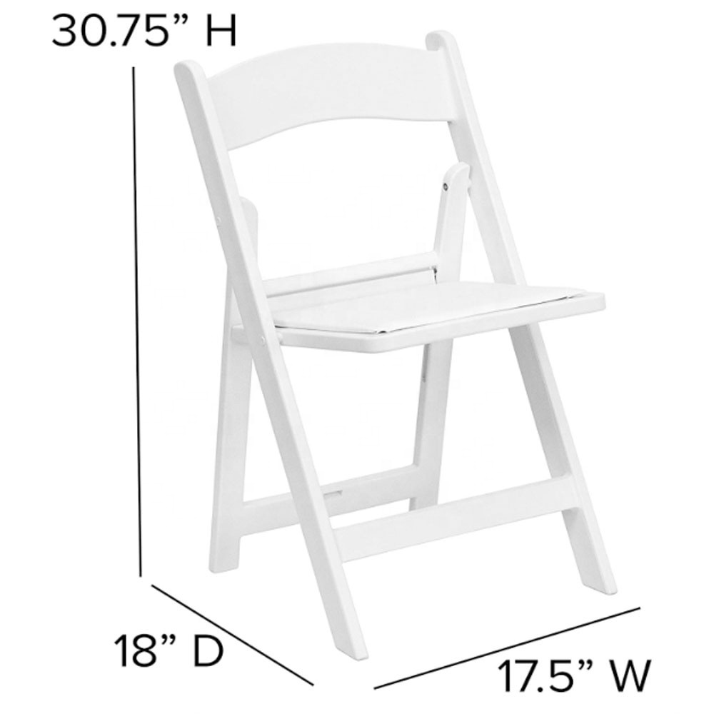 Wholesale Stackable Garden Wedding Event Padded Plastic White Resin Folding Chair hotel chairs