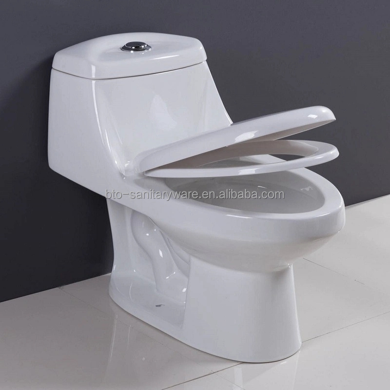 BTO Bathroom suites WC white color American Style floor mounted one piece closet ceramic s-trap toilet