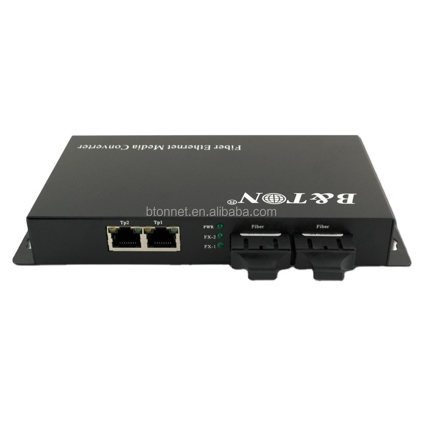 Gigabit ethernet switch optical fiber switch 1000M 2 UTP ports and 2 fiber SC media converter