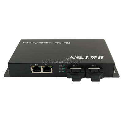 Gigabit ethernet switch optical fiber switch 1000M 2 UTP ports and 2 fiber SC media converter