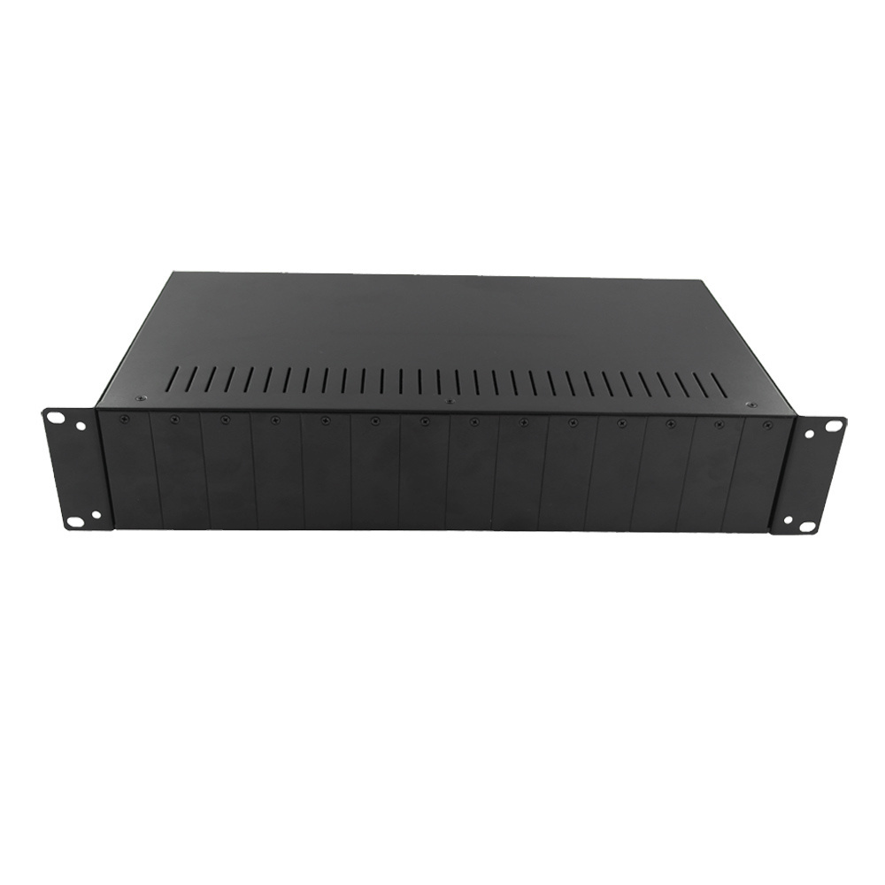 19'' 2U 14 slots AC110v-220v standalone type media converter rack mounted chasis