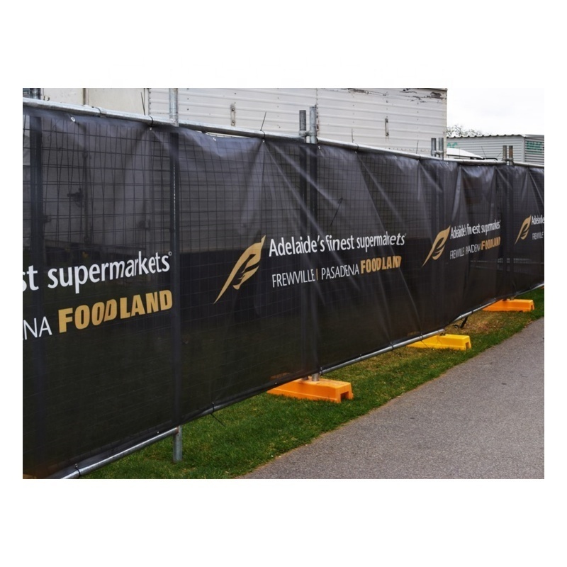 Custom Heras Scrim Panel,1.6x200m Promotional Wind-resistant Roadside PVC/ Vinyl Mesh Banner outdoor Hanging Banner Fence