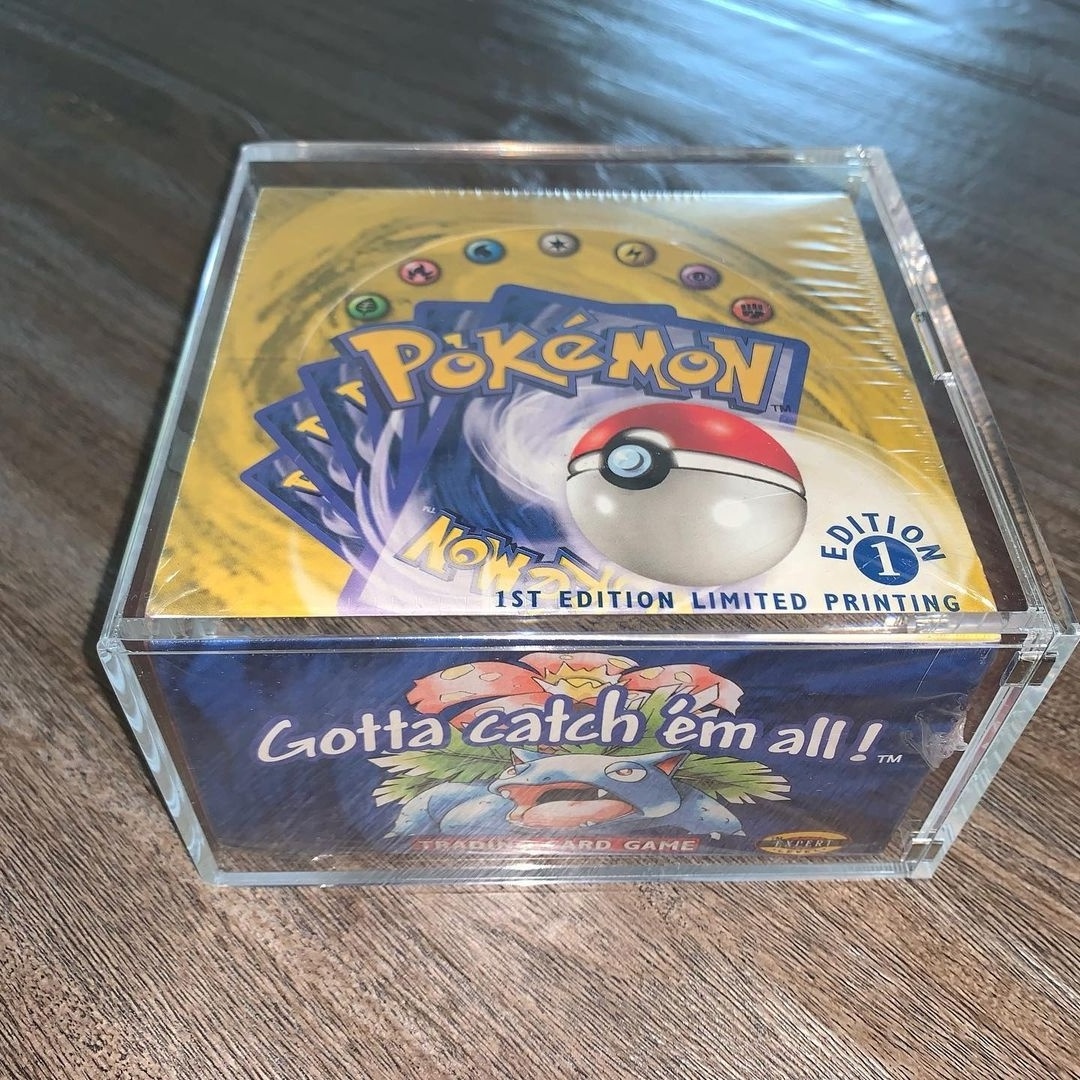 acryl Etb cards magnetic base set Display Case Lid Acrylic Pokemon Booster Box Display Case With Magnet Closure Protector Case