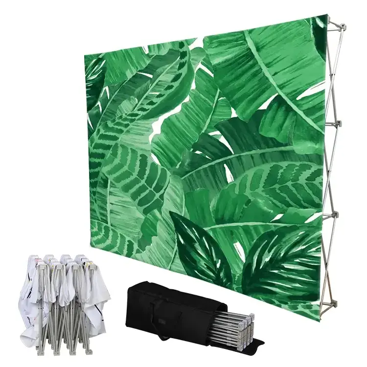 Custom Tension Fabric Backdrop Banner Booth Frame Straight Pop up Trade Show Display Stand