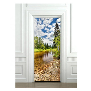 Door Mural Peel and Stick, Removable Self-Adhesive Waterfall Door Wallpaper for Home Decor