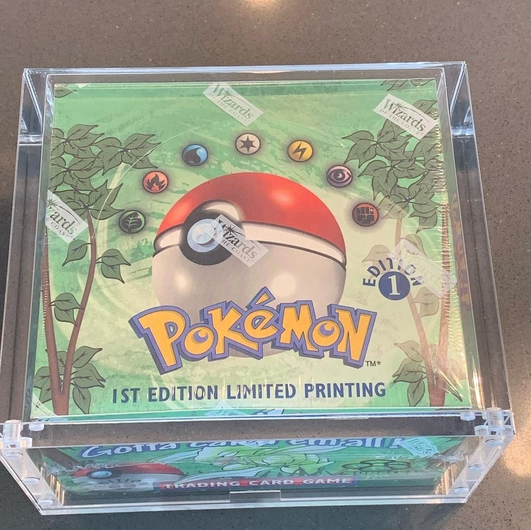 acryl Etb cards magnetic base set Display Case Lid Acrylic Pokemon Booster Box Display Case With Magnet Closure Protector Case