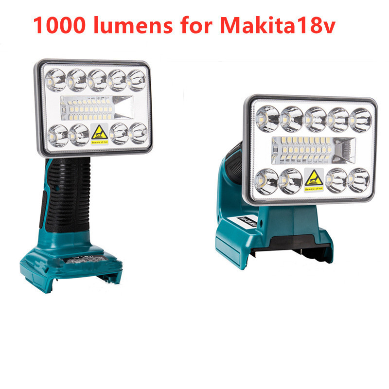 NEW LED Lamp Work Light Flashlight For Makita BL1430 BL1830 Lithium Battery USB Outdoor Lighting 3 inches 1000lumen