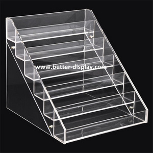 wholesale acrylic 6 tires floor display stand for nail polish bottle