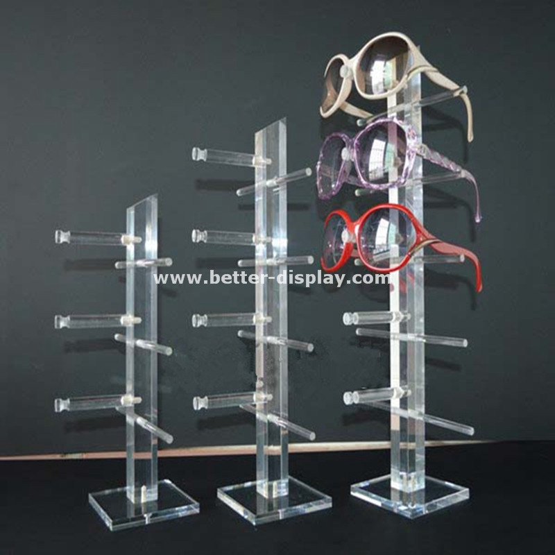 custom acrylic wall mounted sunglass display rack with logo