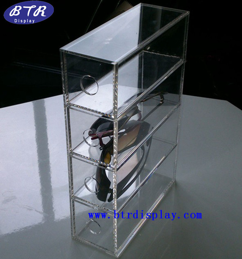 acrylic countertop sunglass display case with lock