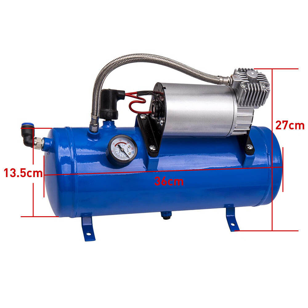 NEW PRODUCT of Car modified air pump 12V 120psi blue 6L air tank air compressor