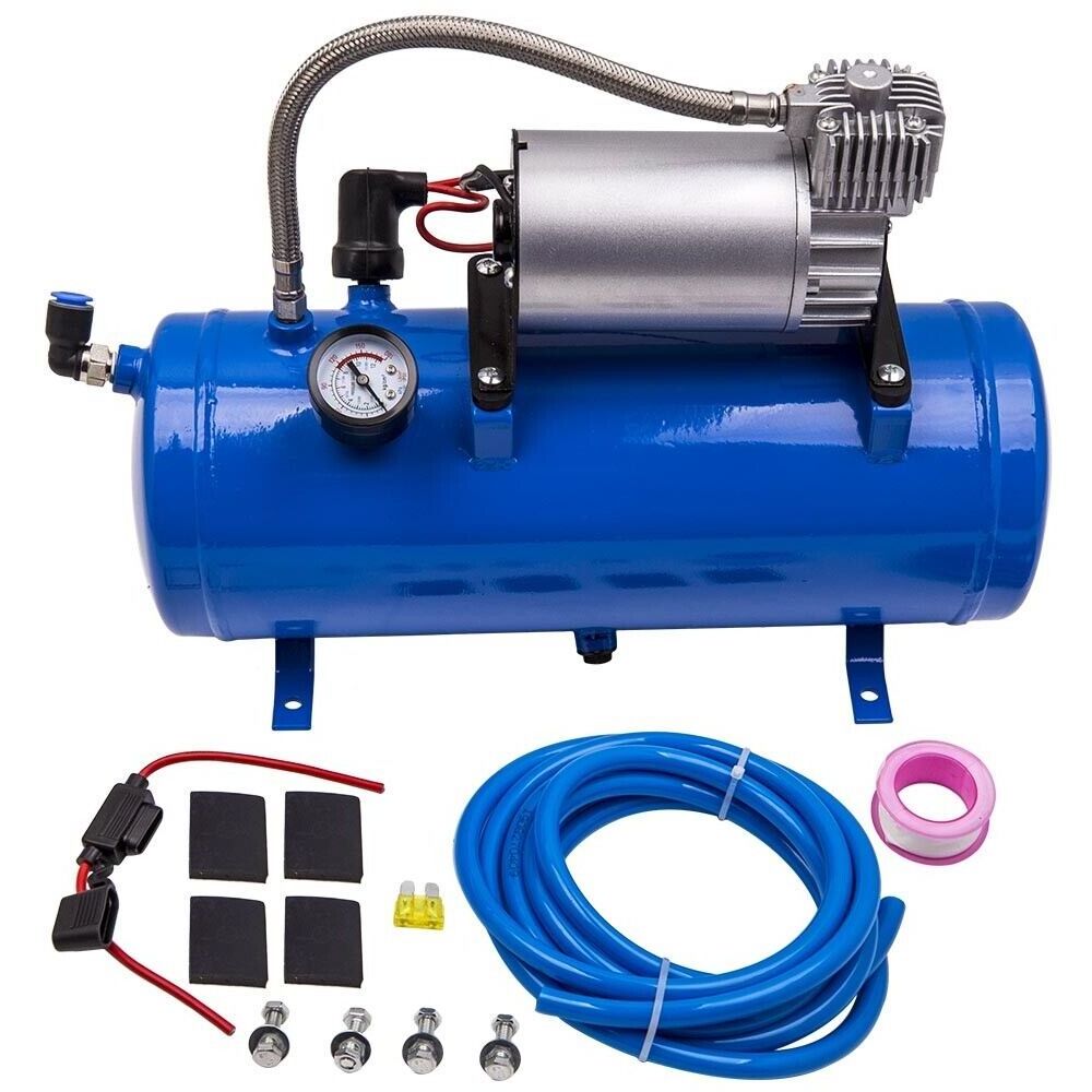 NEW PRODUCT of Car modified air pump 12V 120psi blue 6L air tank air compressor