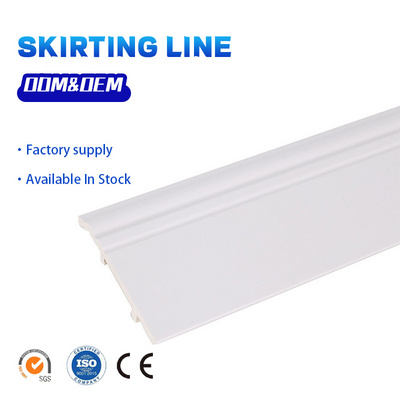 Eco-Friendly Plastic White Skirting Polystyrene PS T-Moulding / Baseboard / SPC material Skirting Board