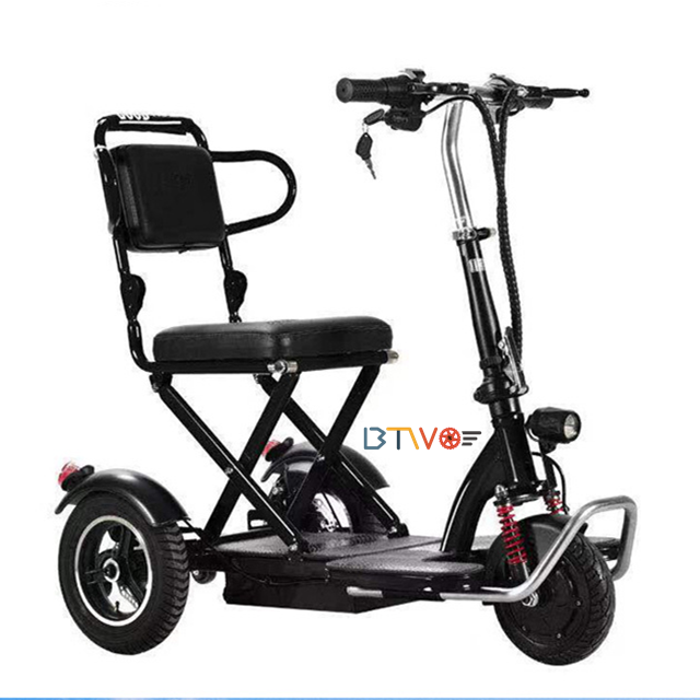 Custom Cleared Easy Carry Lightweight 3 Wheels Good Climbing Capacity Folding Disable Mobility Scooter For Sale