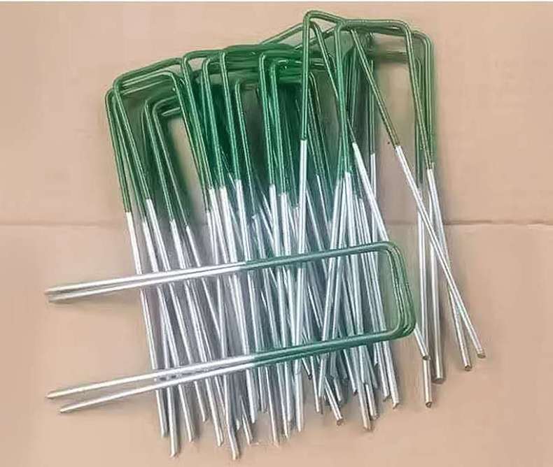 Hot Dip Galvanized Steel Weed Mat Peg Garden Stakes Sod staples from China