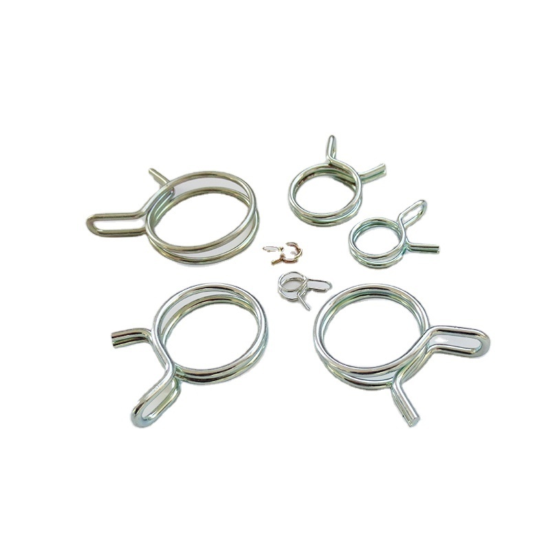 stainless steel spring band hose clamps for a tube ,double wire hose clamp