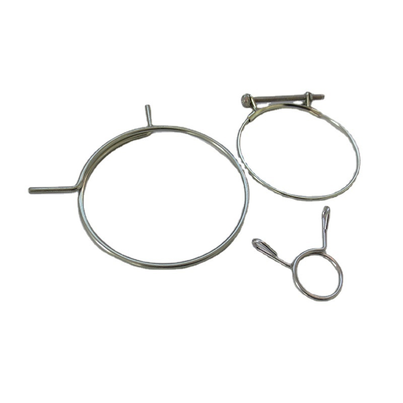 stainless steel spring band hose clamps for a tube ,double wire hose clamp