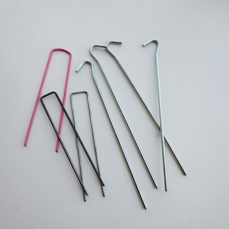 Half Green Grass sod Staples Turf Peg Metal U Pins Artificial Galvanised Weed garden staple