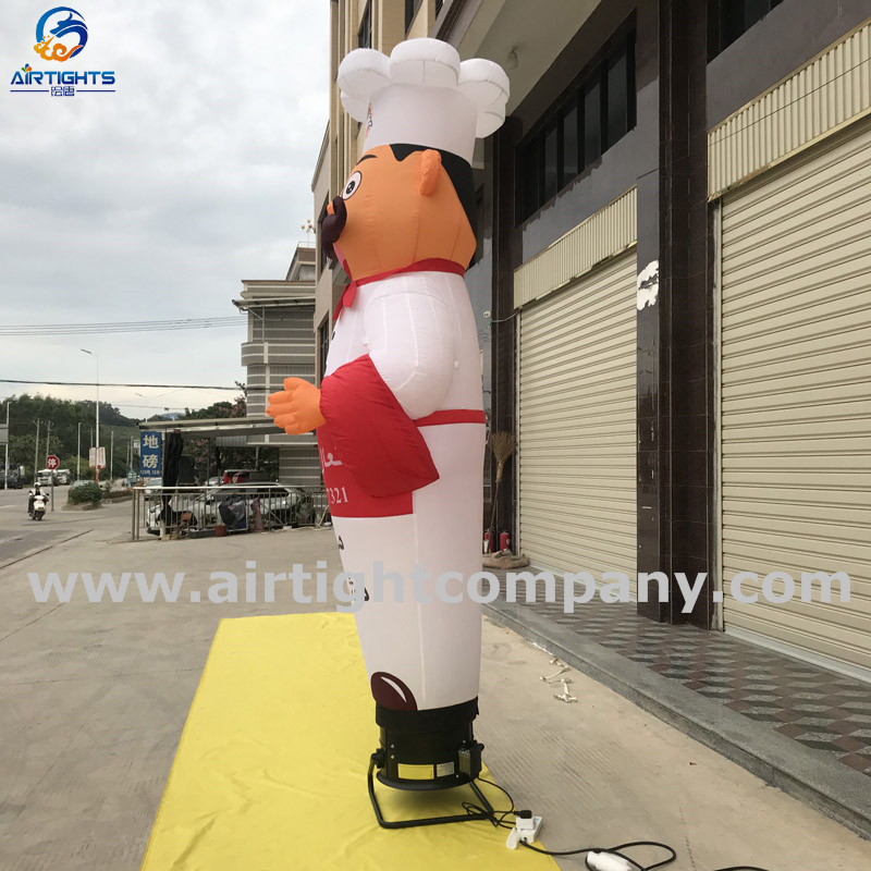 welcomed cartoon air dancer reinforced oxford cloth inflatable waving hand chef air dancer for restaurant