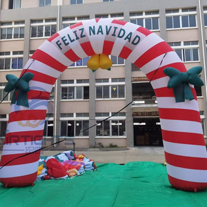 Factory Direct Sale High Quality Christmas Balloon Giant Inflatable Candy Cane Arch