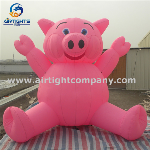 Airtight Factory Hot Sale Inflatable Animal Mascot Giant Pink Inflatable Pig Balloon for Events