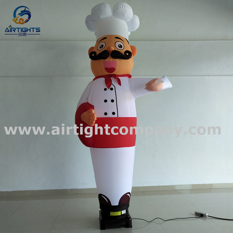 welcomed cartoon air dancer reinforced oxford cloth inflatable waving hand chef air dancer for restaurant