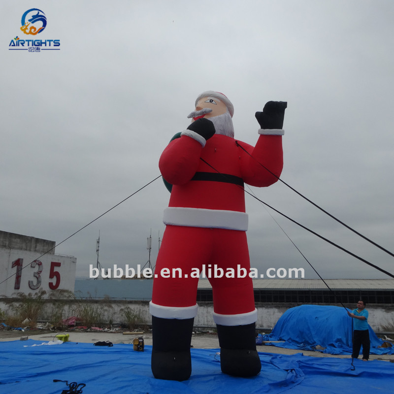 Profession Factory Christmas Cold Air Balloon 20ft Giant Inflatable Santa Claus For Roof Decoration