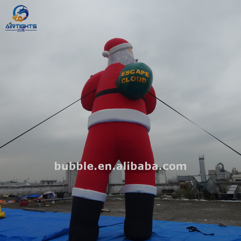 Profession Factory Christmas Cold Air Balloon 20ft Giant Inflatable Santa Claus For Roof Decoration