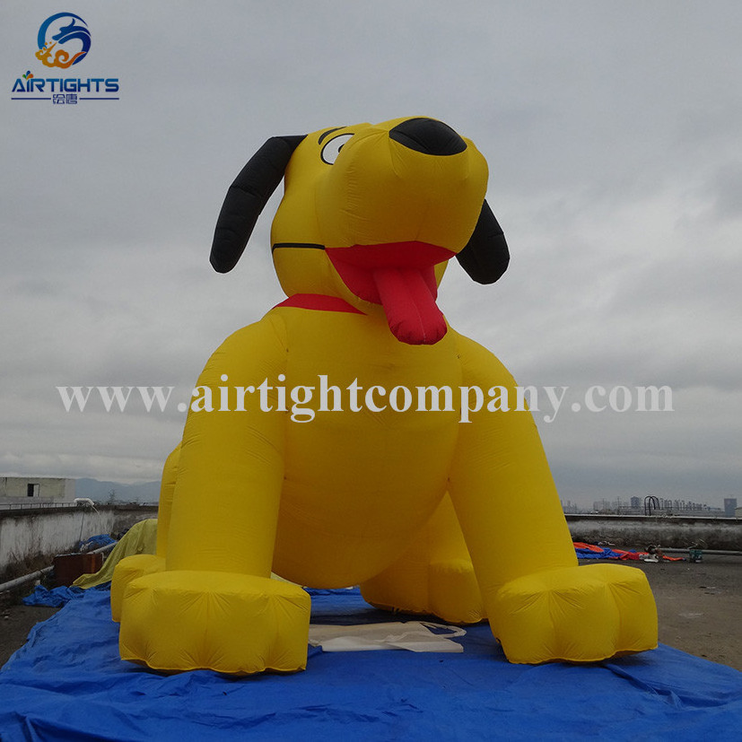 Yellow dog balloon 6m high or customized giant inflatable dog balloon for events