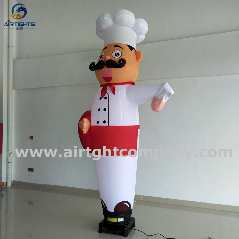 welcomed cartoon air dancer reinforced oxford cloth inflatable waving hand chef air dancer for restaurant