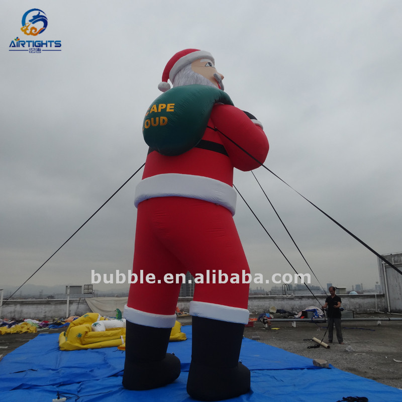 Profession Factory Christmas Cold Air Balloon 20ft Giant Inflatable Santa Claus For Roof Decoration