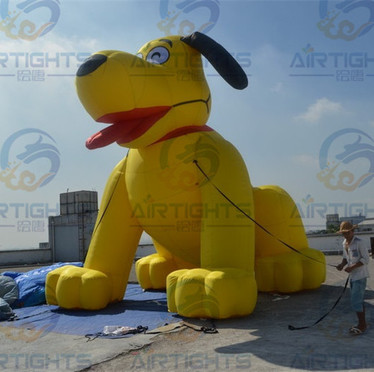 Yellow dog balloon 6m high or customized giant inflatable dog balloon for events