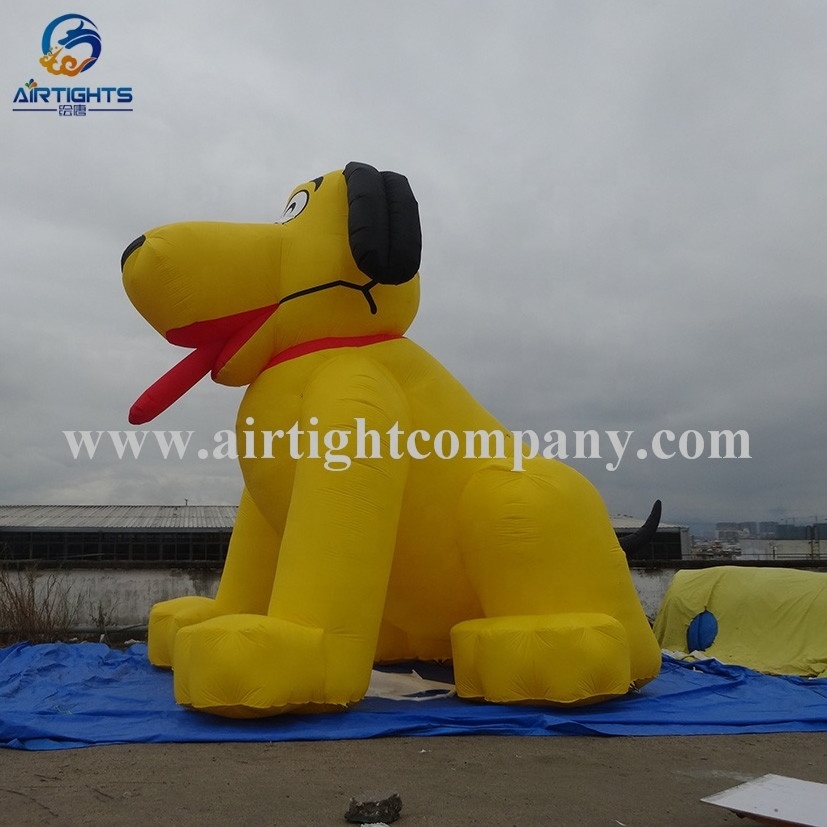 Yellow dog balloon 6m high or customized giant inflatable dog balloon for events