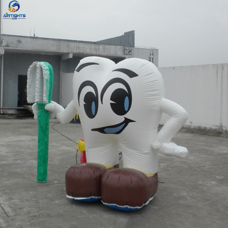 Factory Price Outdoor Decoration Advertising Inflatable Tooth With Toothbrush Air Balloon