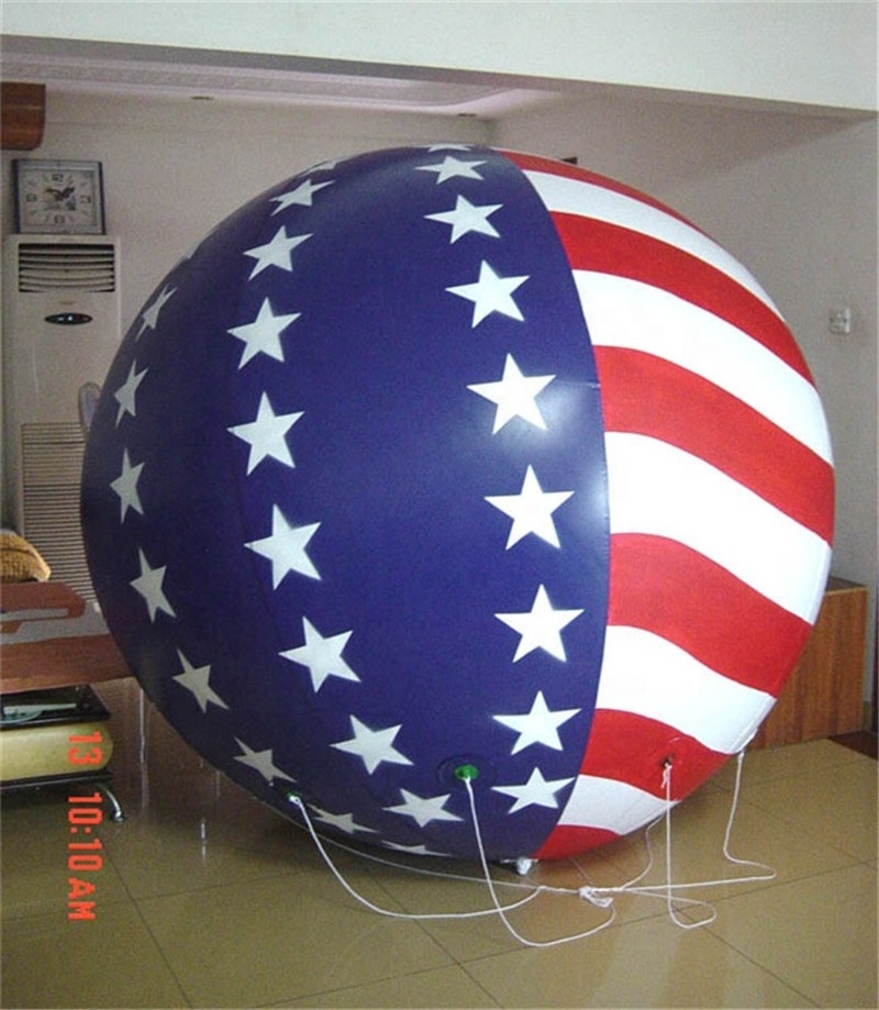 Hot selling to USA 10ft diameter flying inflatable flag parade helium balloon