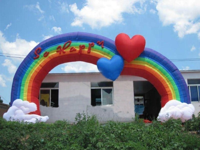 Customized inflatable rainbow arch, colorful entrance archway