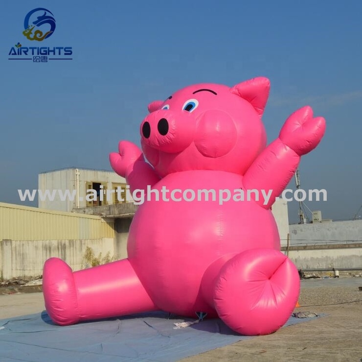 Airtight Factory Hot Sale Inflatable Animal Mascot Giant Pink Inflatable Pig Balloon for Events